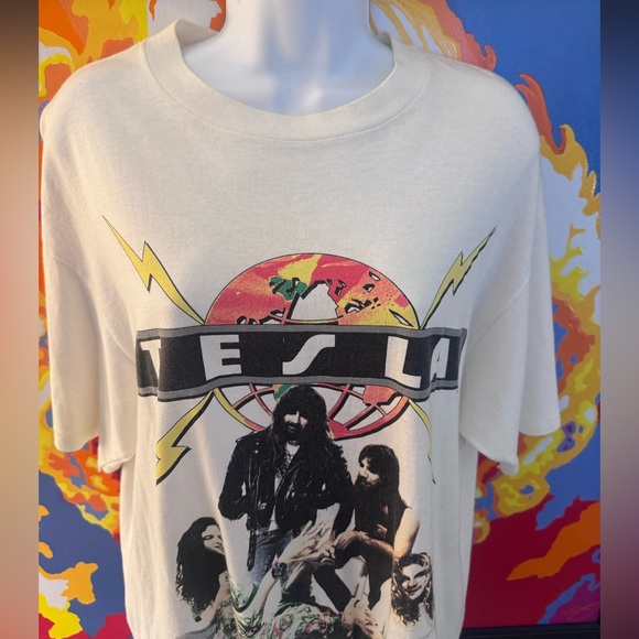 VINTAGE TESLA 1992 PSYCHOTIC TOUR SHIRT - Picture 3 of 7